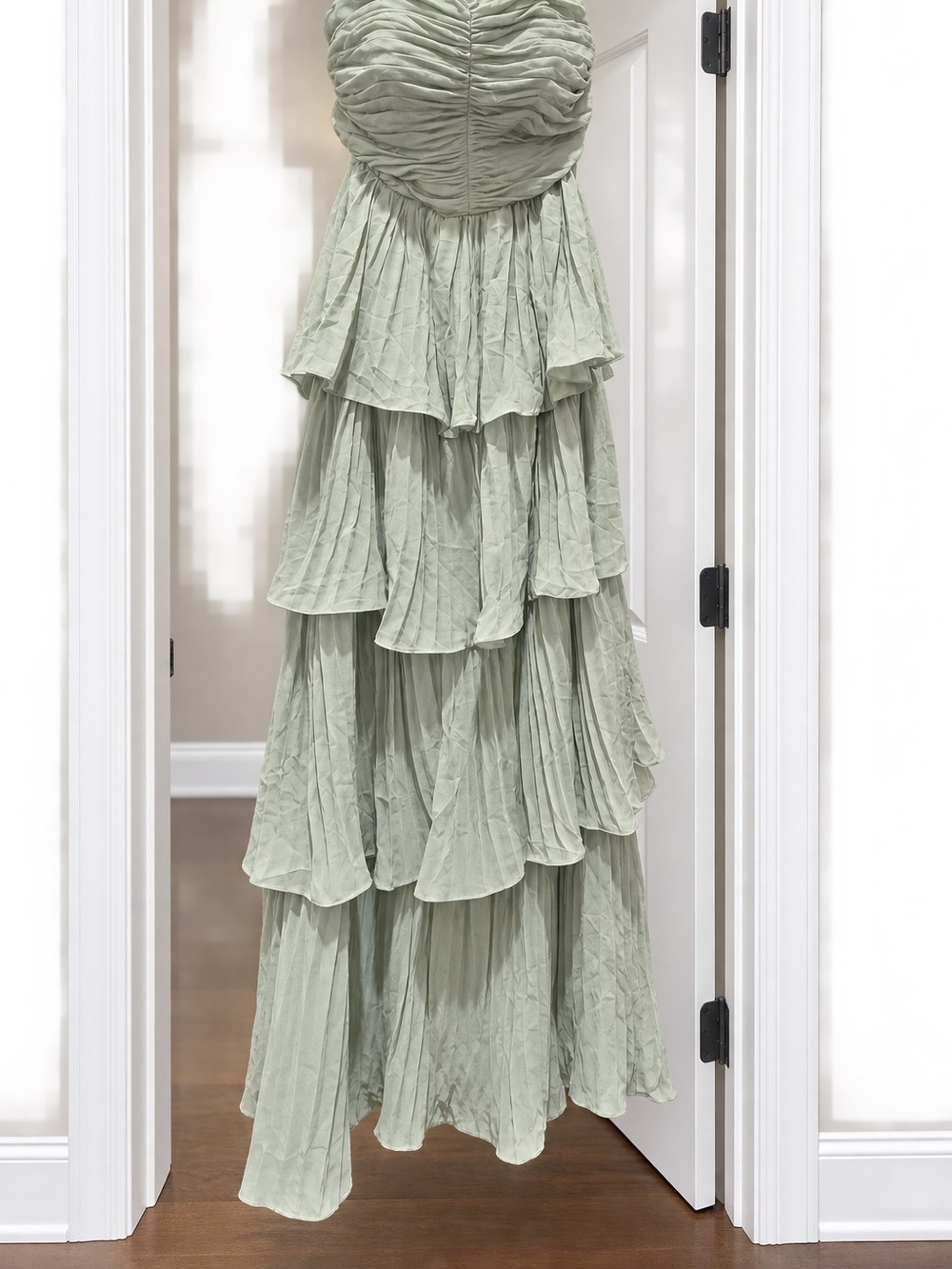 Tiered Ruffle Maxi Dress - Sage Green